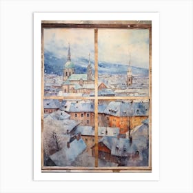 Winter Cityscape Salzburg Austria 1 Art Print