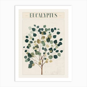 Eucalyptus Tree Minimal Japandi Illustration 3 Poster Art Print