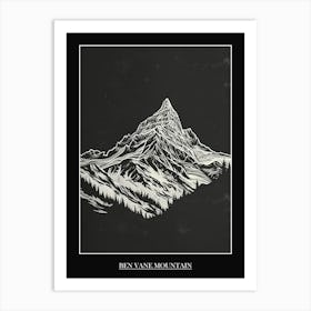 Ben Vane Mountain Line Drawing 1 Poster Art Print