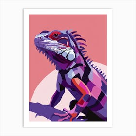 Lesser Antillean Iguana Abstract Modern Illustration 5 Art Print