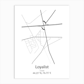 Loyalist,Canada Minimalist Map Art Print