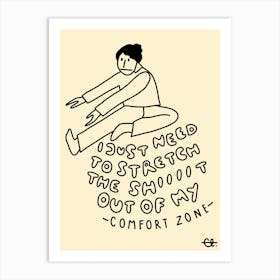 Courage Stretch Black Line Art Print