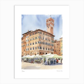 Siena, Tuscany, Italy 3 Watercolour Travel Poster Art Print