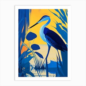 Great Blue Heron Pop Matisse 2 Bird Art Print