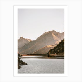 Warm Mountain Lake Sunset Art Print