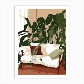 Living Room With Plants 1 Art Print