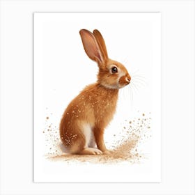 Polish Rex Rabbit Nursery Illustration 3 Art Print