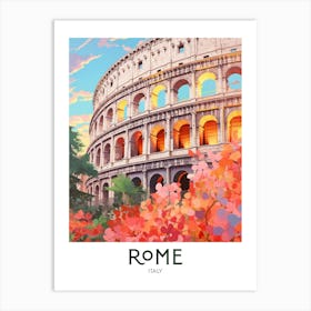 Rome, Italy Maximalist Travel Poster Vibrant Colour Art Print