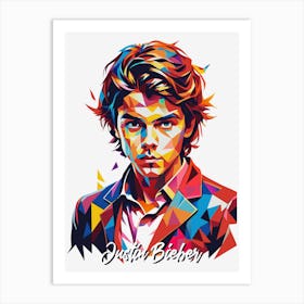 Justin Bieber 01 Portrait Music Icon Style WPAP Pop Art Art Print