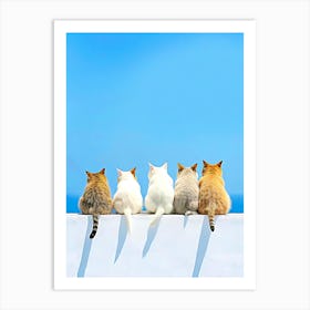 Cat Sitting On A Wall Art Print