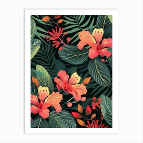 Seamless Floral Pattern 1 Art Print