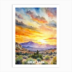 Great Basin National Park Watercolor Painting Art Print