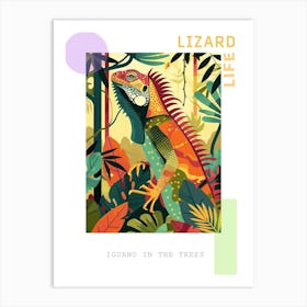 Iguano In The Trees Modern Abstract Illustration 1 Poster Art Print