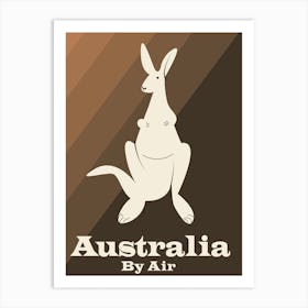 Australia By Air Kangaroo Travel poster Art Print