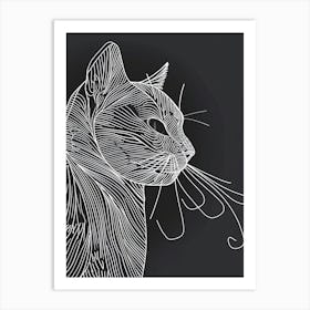 Exotic Shorthair Cat Minimalist Illustration 4 Art Print