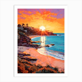 Sunkissed Painting Of Coogee Beach Australia 1 Art Print