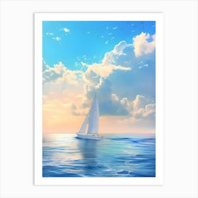 Sailboat In The Sea Art Print