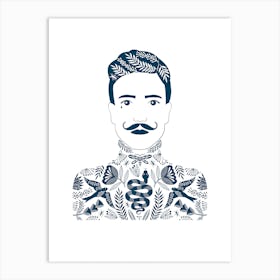 Tattoo Man Navy Art Print