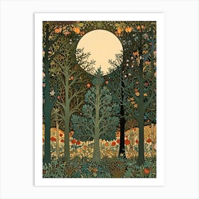 William Morris Moonlight In The Forest 25 Art Print