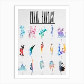 Final Fantasy Watercolor 13 Art Print