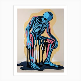 Expressionist Skeleton Melting 8 Art Print