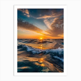 Sunrise Over The Ocean-Reimagined 5 Art Print