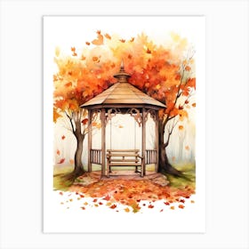 Cute Autumn Fall Scene 82 Art Print