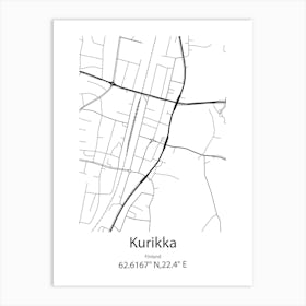 Kurikka,Finland Minimalist Map Art Print