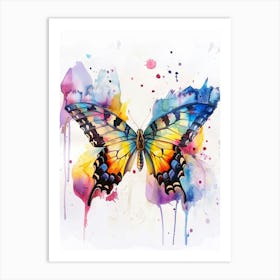 Butterfly Colourful Watercolour 1 Art Print