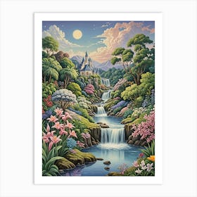 Fairytale Waterfall Stream Art Print