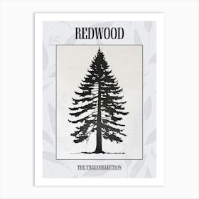 Redwood Tree Simple Geometric Nature Stencil 1 Poster Art Print