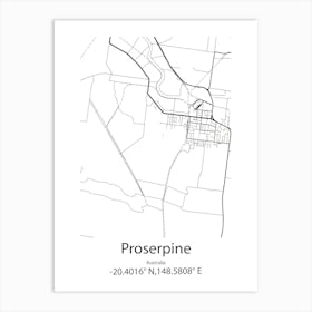 Proserpine,Australia Minimalist Map Art Print