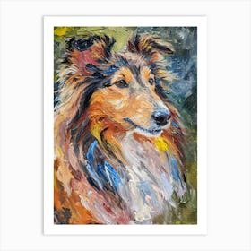 Shetland Sheepdog Acrylic Painting 6 Art Print