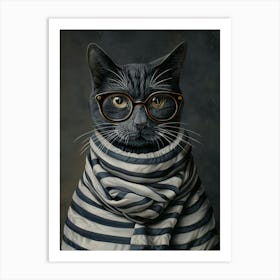 Cat In Glasses 5 Art Print