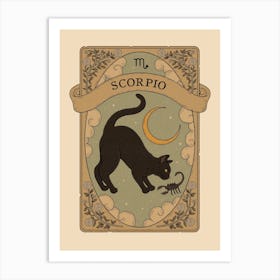 Cats Astrology Scorpio Art Print