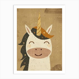 Cute Starry Unicorn Muted Pastels 3 Art Print