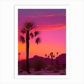 Joshua Tree Retro Sunset 3 Art Print