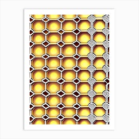 Honeycomb Background 2 William Morris Style Art Print