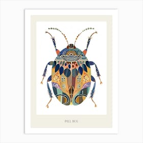 Colourful Insect Illustration Pill Bug 14 Poster Art Print