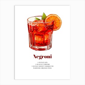 Negroni, Cocktail Hour Art Print