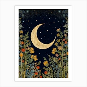 Default William Morris Print Night Sky Botanical Moon Poster V 2 1 Gigapixel Standard V2 4x Art Print