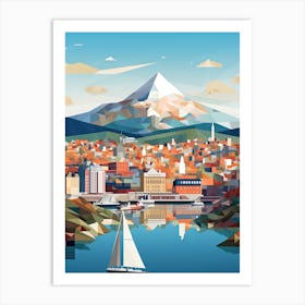 Oslo, Norway, Geometric Illustration 1 Art Print