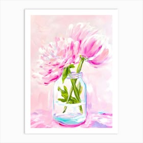 Pink Peonies In A Vase Art Print