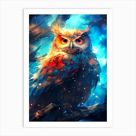 Owl In The Sky Art Print