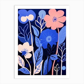 Blue Flower Illustration Lily 4 Art Print