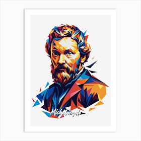 Michelangelo 01 Portrait WPAP Pop Art Art Print