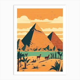 Giza Egypt Illustration 4 Art Print