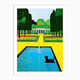 Versailles Gardens France, Cats Pop Art Style 2 Art Print