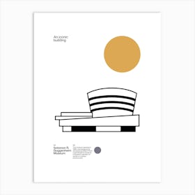 Guggenheim Frank Lloyd Wright NY Minimalist Graphic Poster Art Print