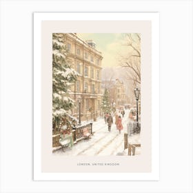 Vintage Winter Poster London United Kingdom 2 Art Print